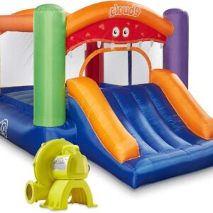Inflatable Bounce House and Blower, Monster Theme Bouncer for Kids with Slide