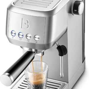 Stainless Steel Cappuccino & Latte Coffee Maker with Steam Frother