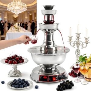 3-Tier Wine Fountain Machine - 3.5L Champagne & Wine Dispenser with 0-100° Temperature Control