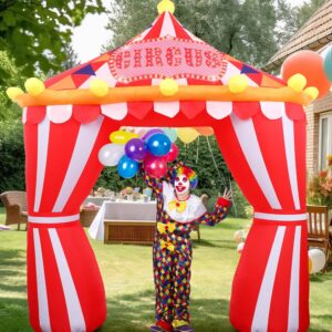 10ft Circus Party Decorations Inflatable Arch Blow up Tent Built in LED Lights