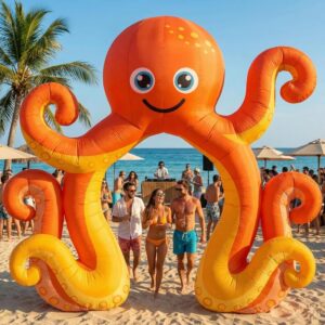 9 FT Octopus Inflatable Arch Giant Outdoor Blow up Decoration with Built-in 6 LED Lights