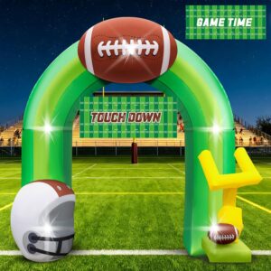 9FT Football Party Decorations for Game Day Blow Up with Helmet Built in LED Lights