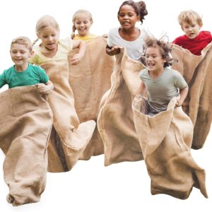 6 Pack Large Burlap Potato Sack Race Bags, 39" x 25"