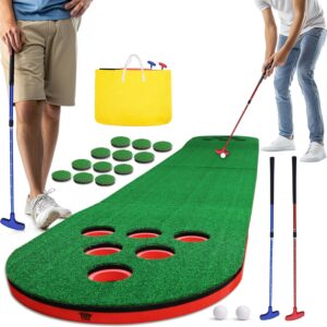 Golf Putting Game Set, Mini Golf Game Set with 2 Putters 2 Balls, 10 Feet