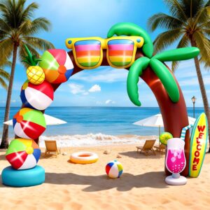 10FT Tall Summer Inflatable- Beach Balls & Palm Tree
