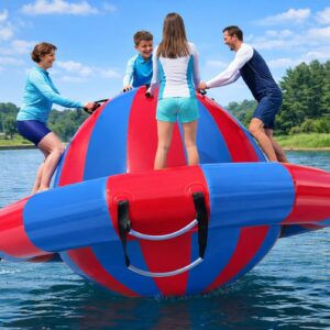 Inflatable Dome Rocker Water Bouncer, 660LBS Capacity Heavy Duty Lake Float Platform