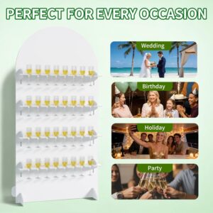 5.9 ft 4-Tier Champagne Wall Holder for Party, Champagne Flute Wall Holds 32 Glasses