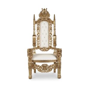 King Throne Chair - Gold/White