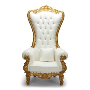 Sweetheart Throne Chair - Gold/White